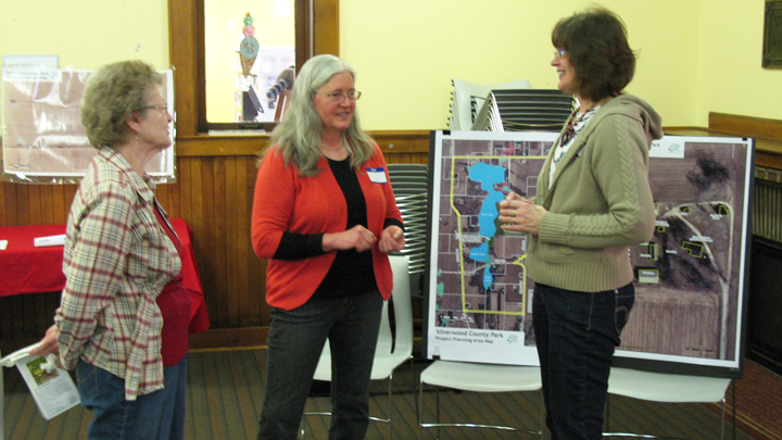 This is a picture of a 2014 Silverwood Park Master Plan outreach meeting at the Edgerton Library.