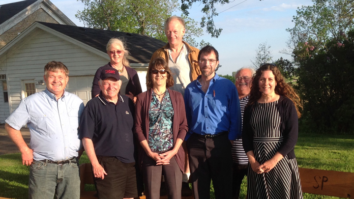 This is a picture of a 2014 Dane County Park Commission meeting attendees at Silverwood Park.