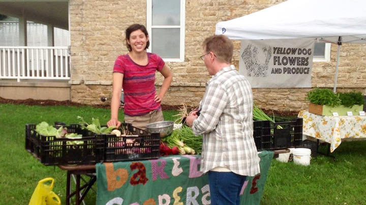 This is a picture of a Grower Partner farmers market at Silverwood Park.