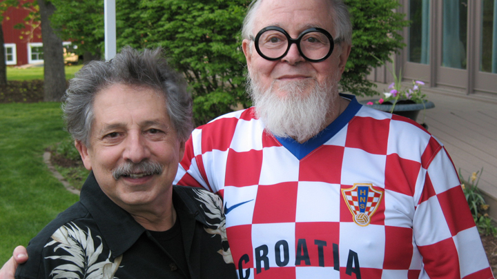 This is a picture of William Wartmann, with Madison Mayor Paul Soglin.