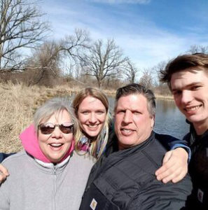 Wife Lucy, daughter Emily, Mark Doudlah, and son Jason